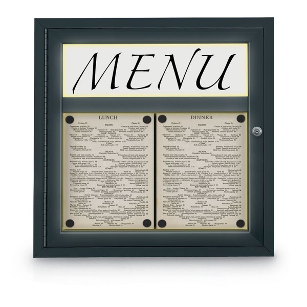 Sliding Door Indoor Enclosed Corkboard, 7